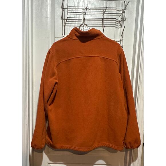 VTG LL Bean Men's Long Sleeve Snap Button Pullover Jacket Orange Size XL 1/4 zip - Picture 2 of 6